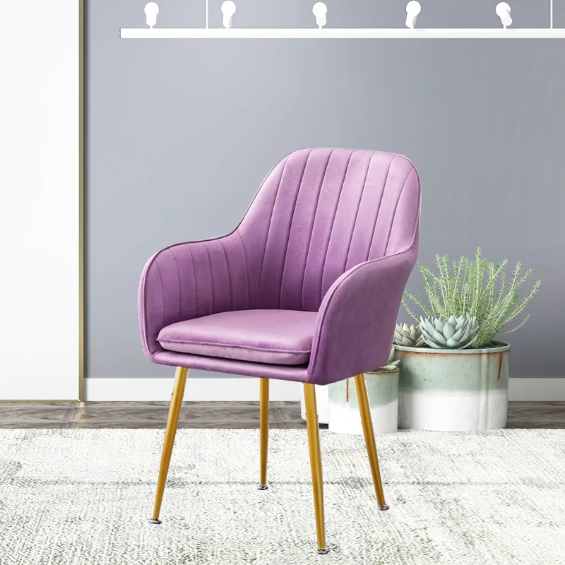 Modern Elegant Exotic Velvet Dining Room Chair With Cushion Pink Kitchen Dining Chair For Restaurant Living Room Furniture