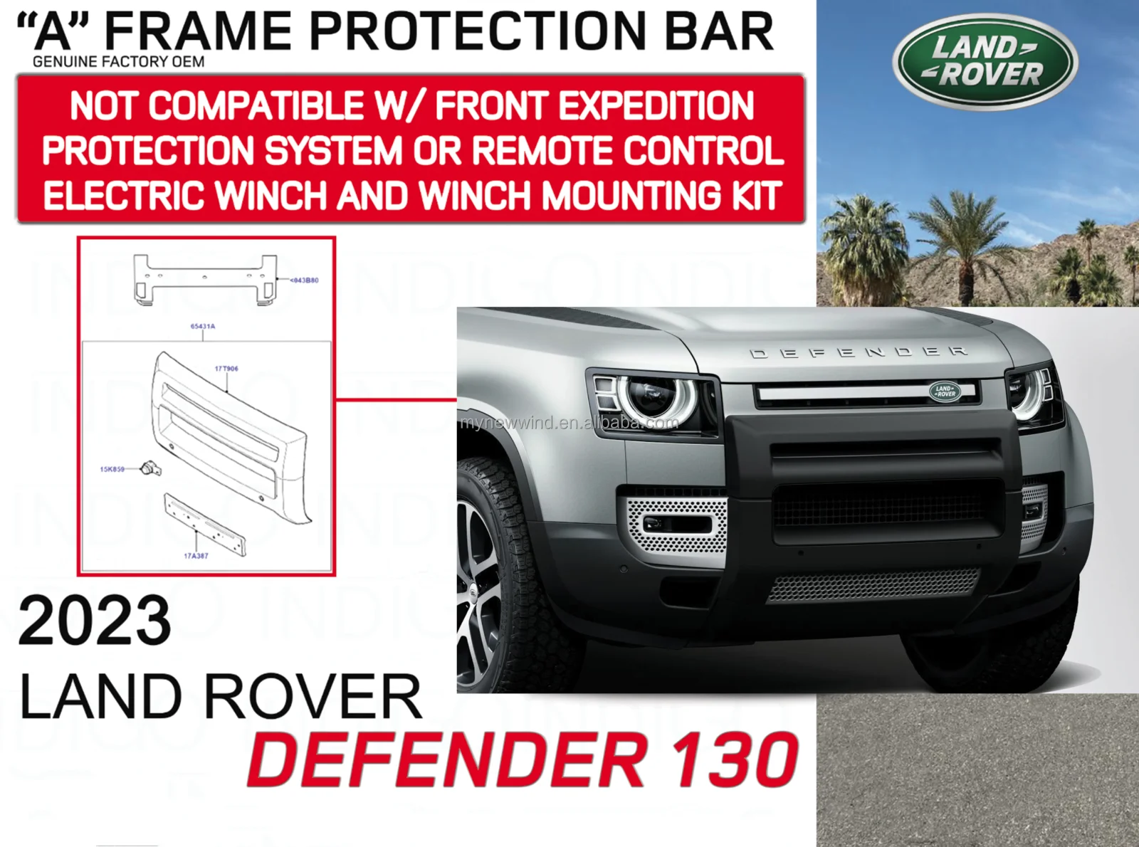 Centre Moulding Car Grille Cover Fit For 90/110 For Land Rover Defender