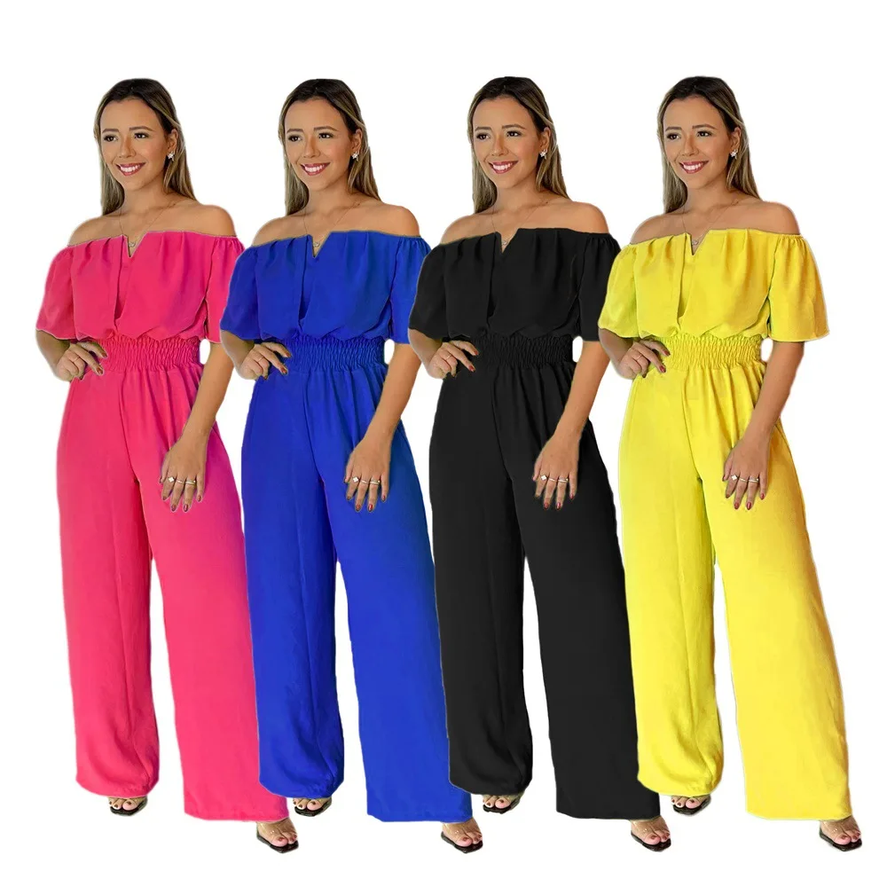 One Piece Jumpsuit 2022 Onepiece Collar Waist Loose Wideleg Pants