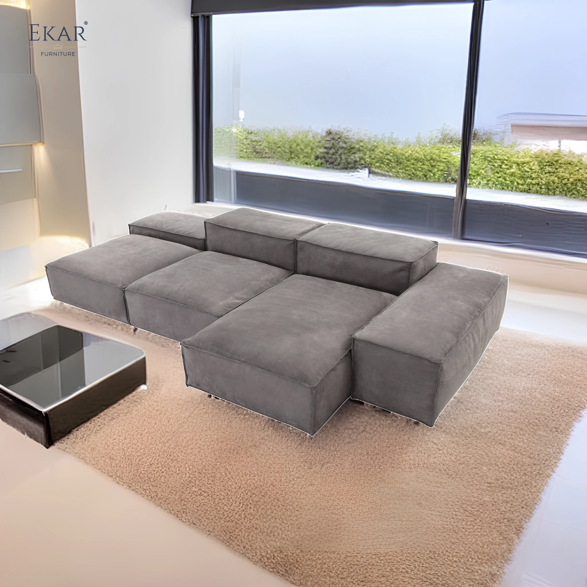 Customizable High Density Sponge Multi Modular Sectional Sofa Living Room Lobby Leisure Couch Recliner Sofa