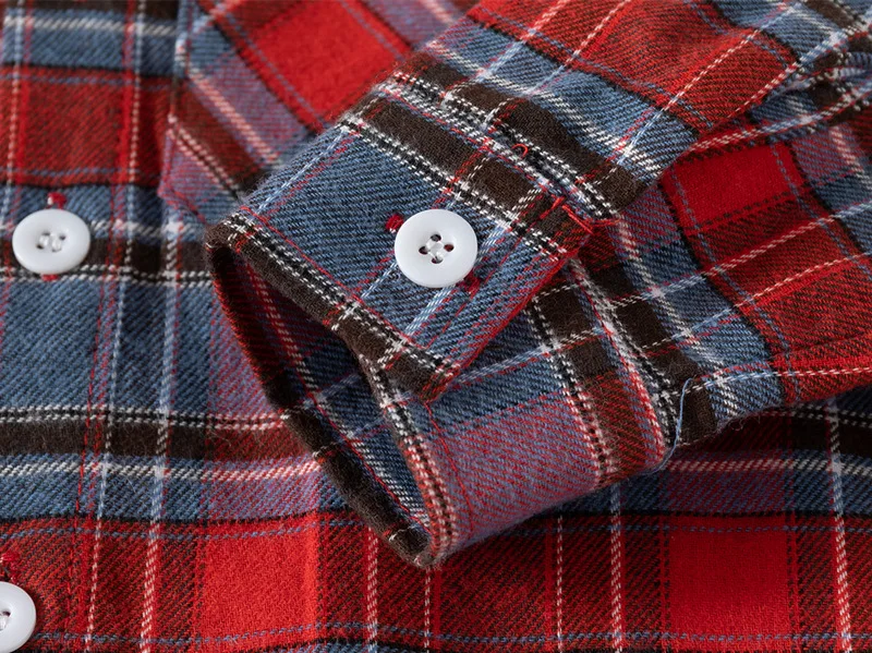 Latest Style Spring Long Sleeve Cotton Plaid Button Pocket Soft Casual ...