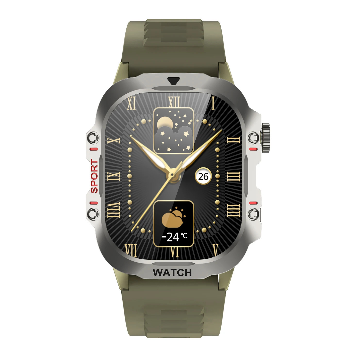 Hot Selling TF16 Pro Outdoor Smart Watch IP67 Waterproof Multi-sport Mode BT Calling Fitness Tracker Smartwatch with Flashlight