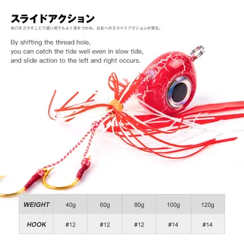 High Quality 40g - 120g Sea Inchiku Slider Fishing Jigs Luminous Saltwater Kabura Snapper Jig With Rubbers Lure Skirts – Soft Lure – view 4