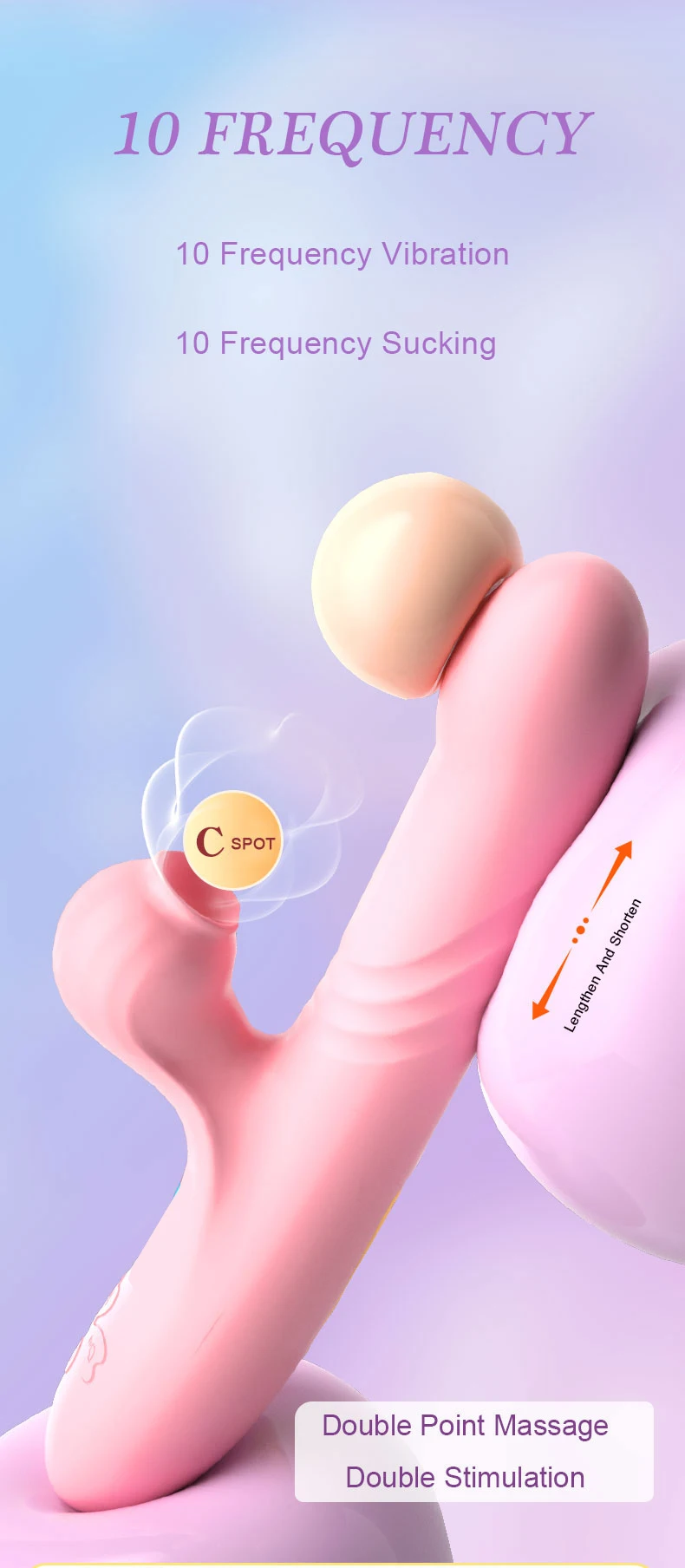 Multi-zone vibrator showing dual stimulation heads