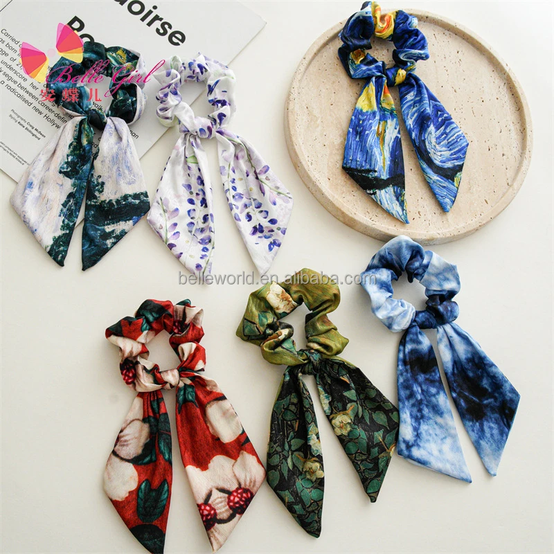 Belleworld French Style Design Scrunchies Hair Ties Colorful 6colors ...