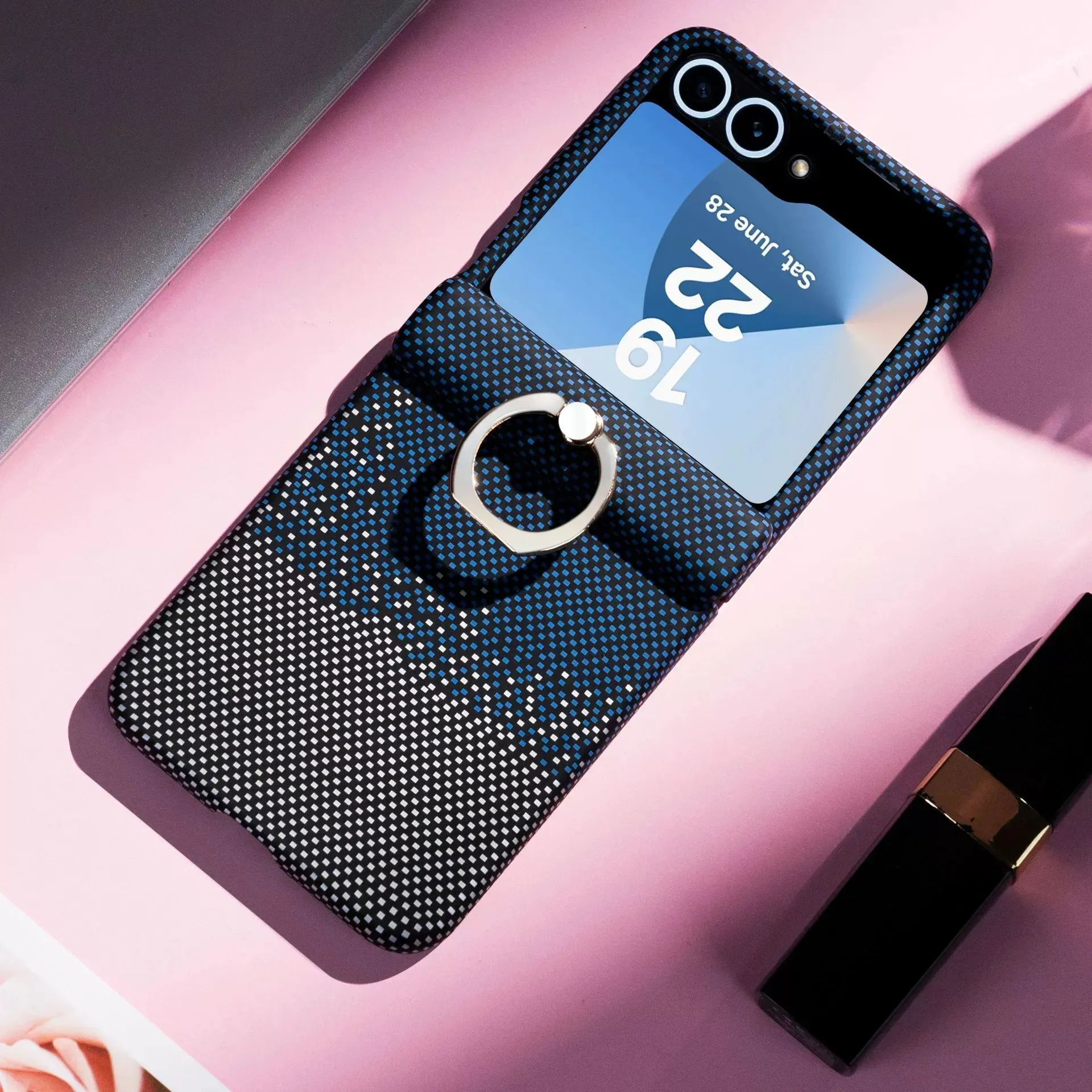 product for customized carbon fiber business design plastic ring holder lightweight shockproof foldable phone case for-8