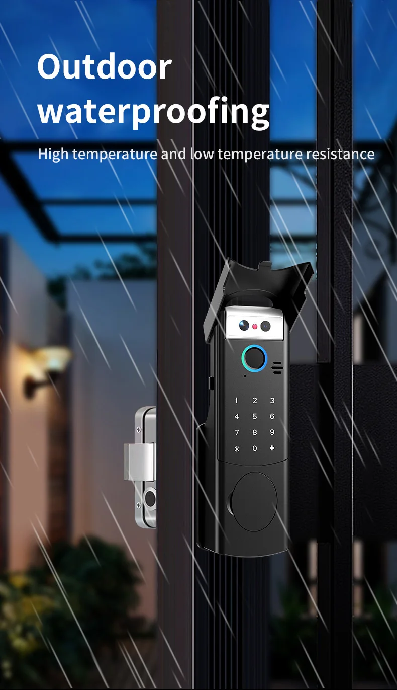 Apartment Tuya WiFi Smart Door Lock Anti Theft Waterproof Gate Double Cylinder Smart Rim Fingerprint Lock