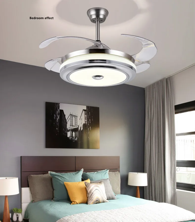 Luxury chandelier ceiling fan light 220V For sitting Room modern lighting fan lamp with remote control led ceiling fans