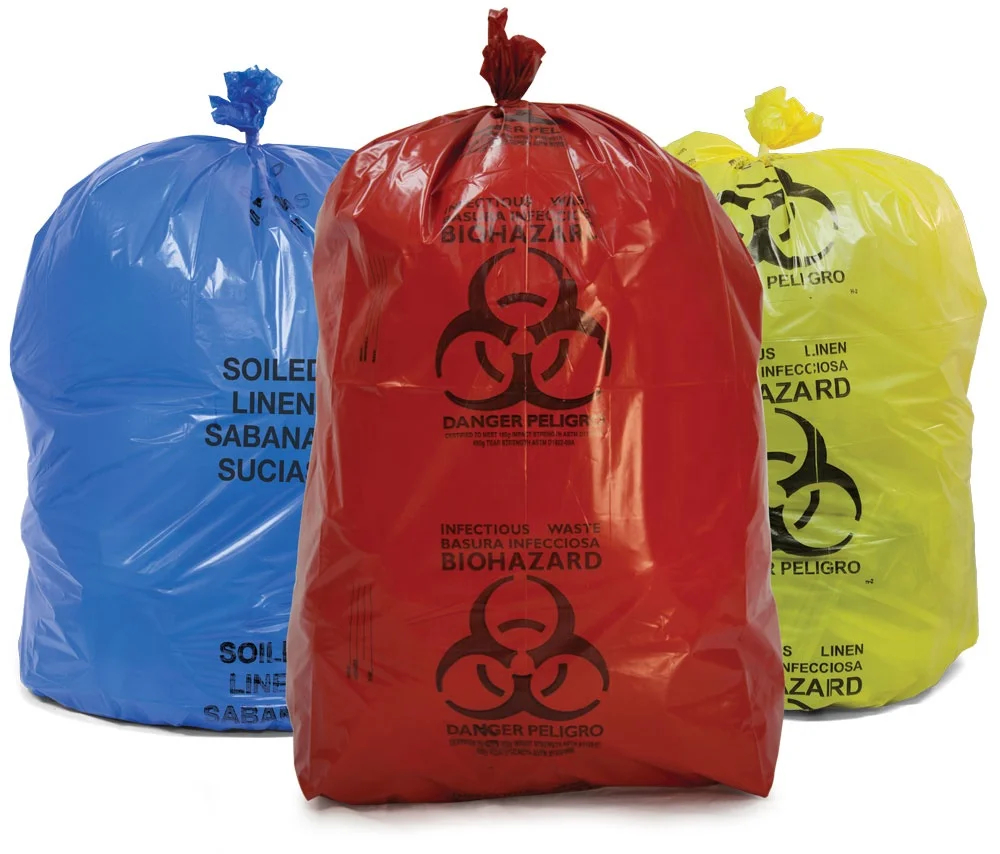 HDPE Autoclavable Disposal Infectious Bag Puncture Resistant  Medical Clinical Waste Bag Biohazard Waste Bag