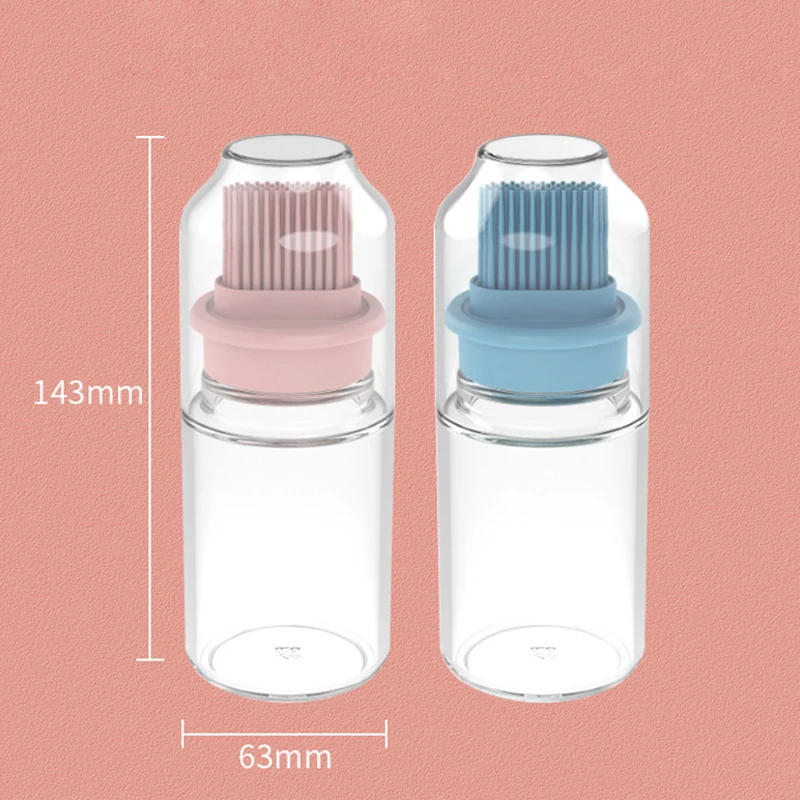 2 in 1 Oil Sprayer Kitchen Gadgets Olive Oil Dispenser with Silicone Brush Glass Bottle Baster Brush for BBQ