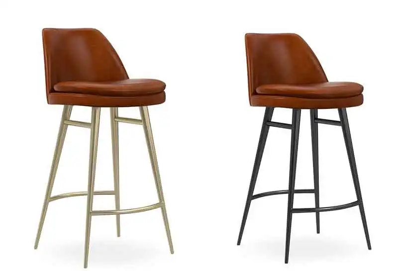 Современная Роскошная барная мебель Unionwood ручной работы барный стул кожаный со спинкой металлическая ножка для ресторанов кафе