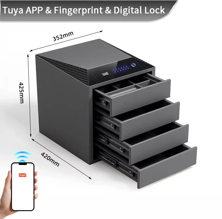 F2-4A CEQSAFE Smart China Supplier Smart Safe Locker Smart Furniture Steel Caja Fuerte Luxury Fingerprint Safe Box