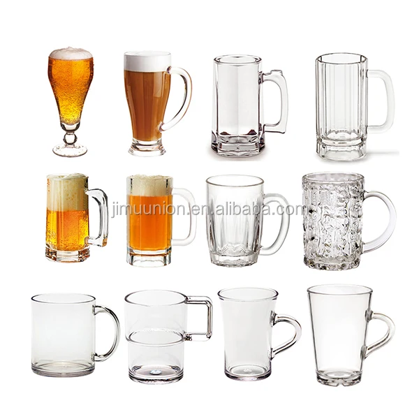 Wholesale Promotional Unbreakable Polycarbonate Pc Custom Logo Personalized Unique Plastic Beer Drinking Mugs with Handle