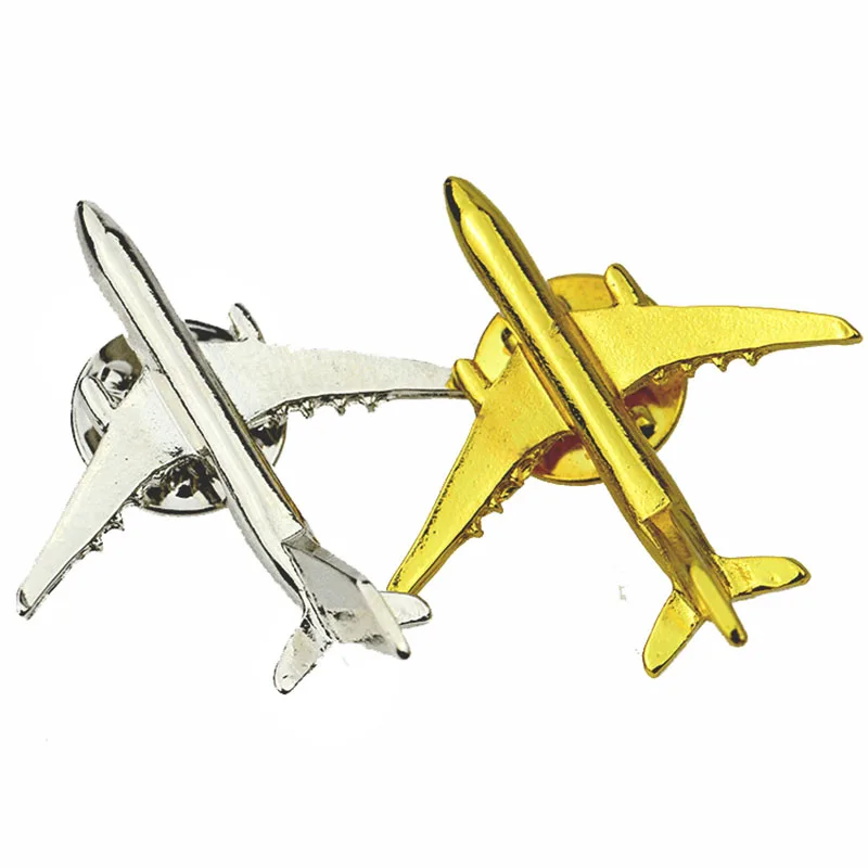 Little Enamel Plated Airplane Brooch Metal Badge Pins Clothes ClipsCuteJewelrycb 