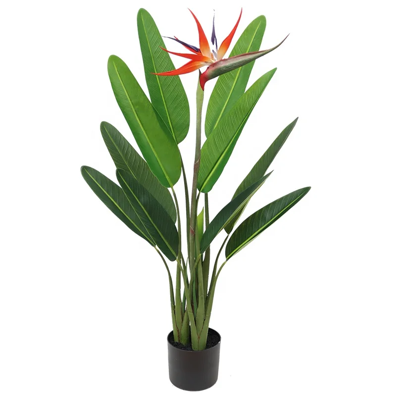 Bonsái Artificial De 100cm De Alto,Ave Del Paraiso Con Flor Para El  Hogar,Oficina Y Sala De Estar,Gran Oferta - Buy 100cm Contacto Strelitzia  10 Lvs Con Flores En Maceta,Venta Caliente 100cm Pájaro