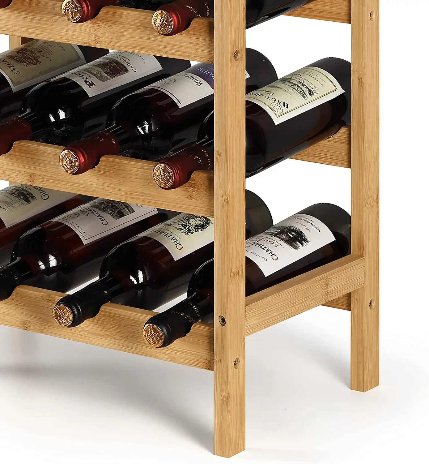 Wine Rack Countertop Storage Wine Holder Bottle Display Free Standing