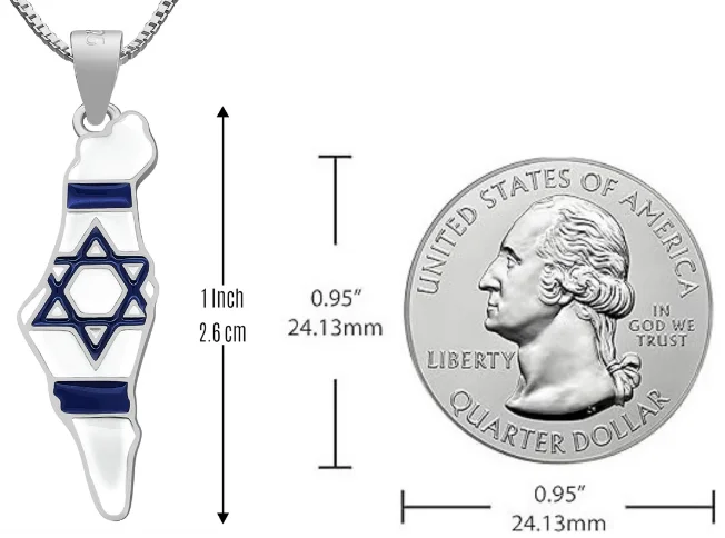 Palestina Israël overzicht kaart hanger ketting mannen