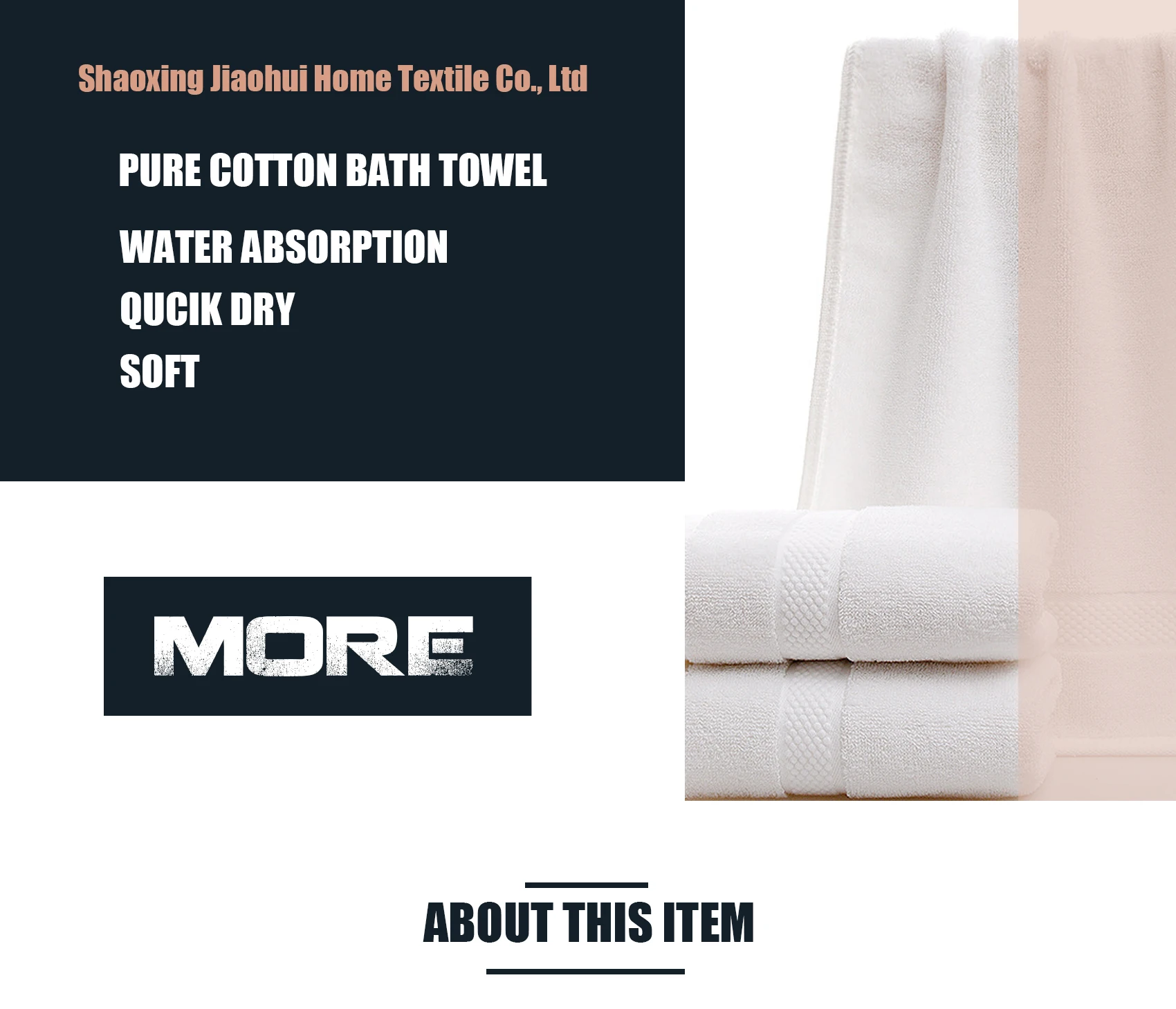 Wholesale Pure Organic Cotton Geometric Pattern Bathroom Quick Dry Bath