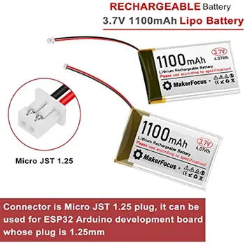 Batería LiPo 3.7V 3000mAh Con Protección – Conector Micro JST 1.25, Ideal Para Arduino, ESP32 Y Proyectos Electrónicos
