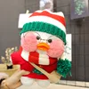 Christmas long braided hat-christmas tree sweater-white bag