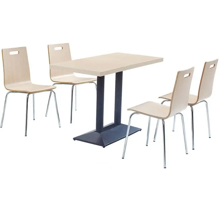 Table and Used for Restaurant Kfc Dinner University Desk Shell Fast Food Cushions Metal Chrome Base Thonet Bentwood Chair