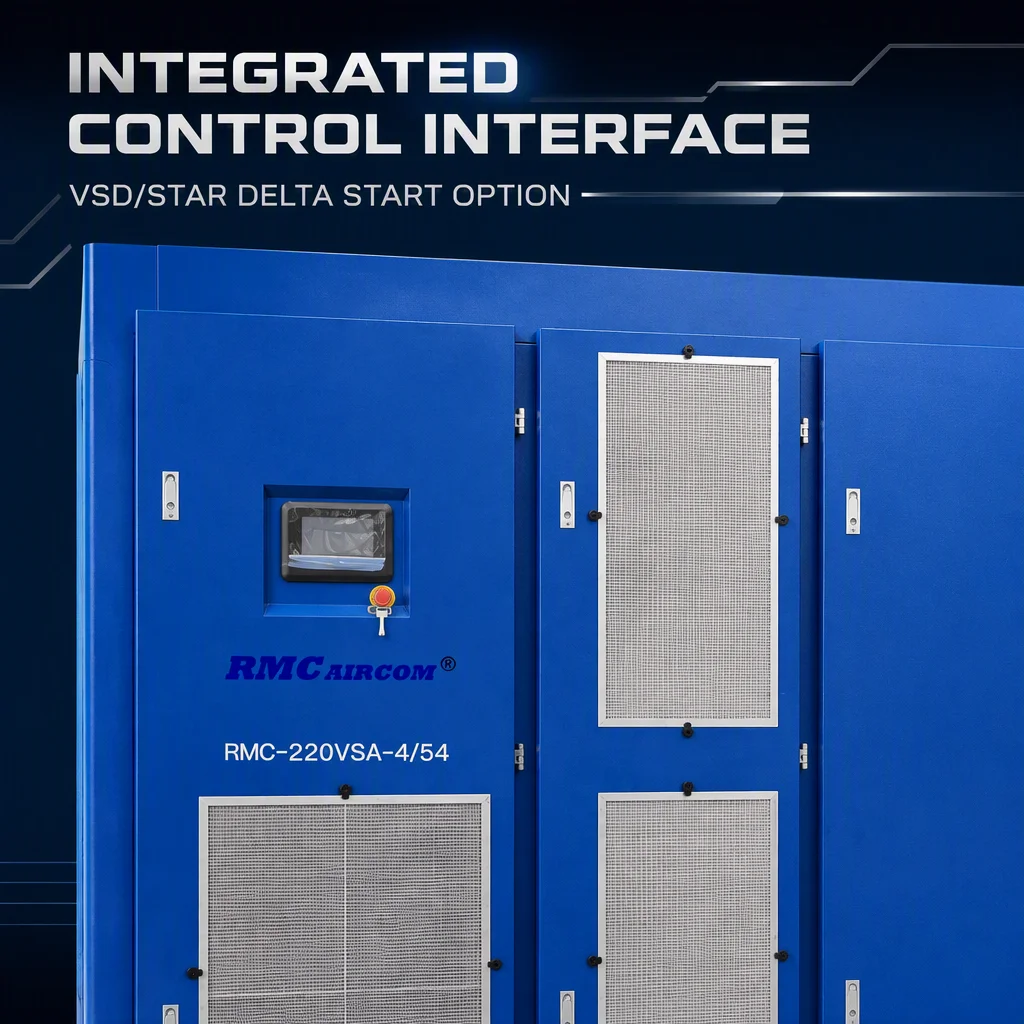 RMC-160LPM-4/54 160KW 4BAR 380v Screw air Compressor VSD/Star Delta Start for Fabric Production