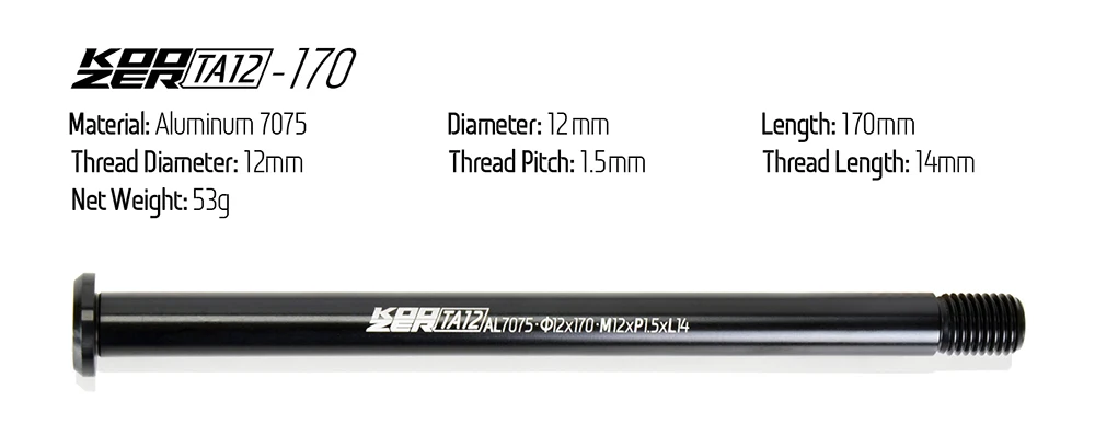 KOOZE TA12 12x100/142/148 Boost 12mm Fork Frame Hubs Wheel Bike for MTB Road Bicycle Parts AL7075 Thru Axle Skewers Shaft Rod