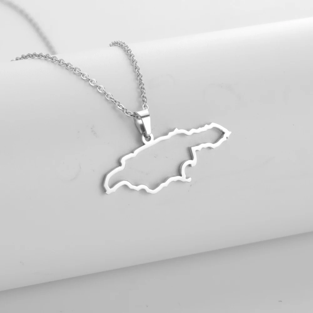 VASSAGO Jamaica Map Pendant Necklaces Gioielli in Acciaio Inossidabile Map of Jamaica Country Necklace Regalo per Le relazioni a Distanza per Le Donne, Le Ragazze, Gli Uomini