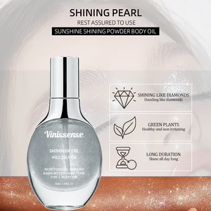Private Label Sunshine Body Long Lasting Glitter sliver Body Shimmering Oil Organic Mineral Waterproof Shimmering Dry Oil