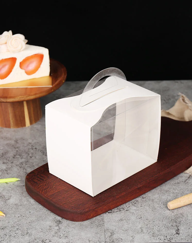 Portable Mousse Cake Box Transparent Cheese Packaging Clear Slice Cake