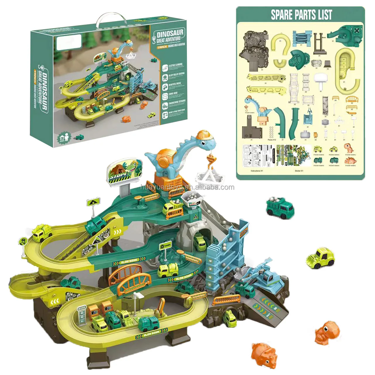 Educational Great Adventure Series Assembly Electric Engineering Vehicle Slot Set Toy