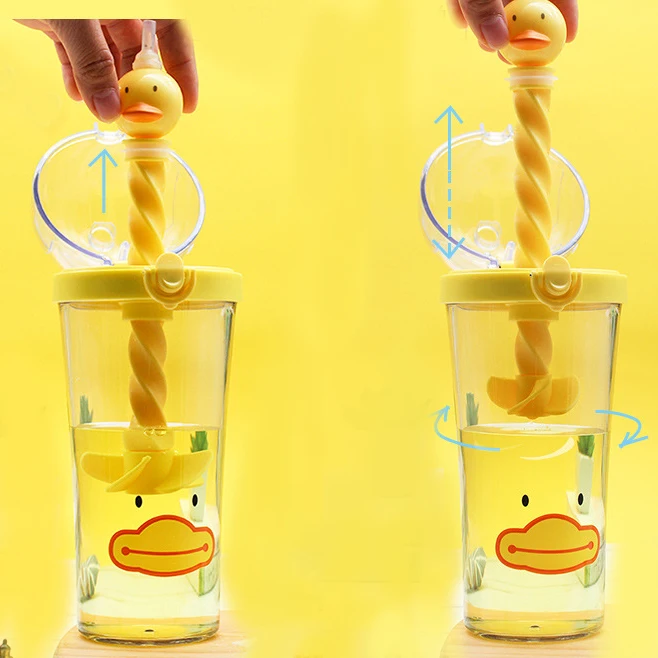 Buy Wholesale China G.duck Little Yellow Duck Creative Landscape Cup Cover  Tide Cool With Straw Plastic Tumblers & Tumbler at USD 3.22
