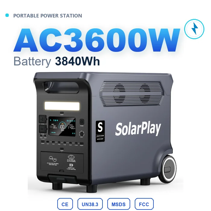 3600W 3840Wh LiFePO4 Portable Power Station with Hybrid Inverter UPS Pure Sine Wave for US Home Backup
