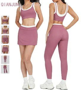 Plus Size Activewear 6-Piece Gym Clothing for Women Yoga Set Fitness Crop Top High Waist Legging Workout Yoga Wear Sets