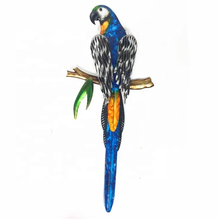 Metal Art Bird WallHome Hanging Iron Crafts Colorful Parrot Wall