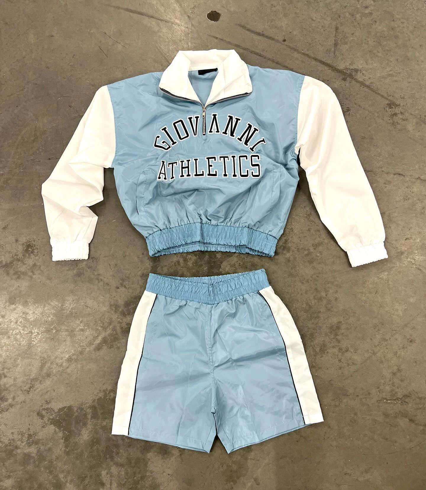 Custom Streetwear Applique Print Sports Coat 2 Pieces Set Jogging Suits Windbreaker Tracksuit Short Set for Men gallery 11