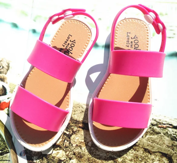 
Модные Цветные классические сандалии из ПВХ для маленьких девочек 