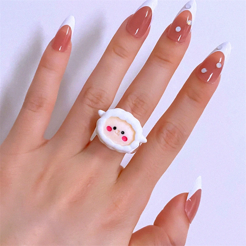 Plastic Fashion Women Jewelry Gift Cute Elephant Cartoon Resin Acrylic Ring  for Girls Plastic Rings Jewelry