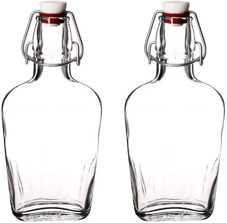 Swing Top Square Glass Bottles Ferment Beverage Juice With Clip Lids Buy Swing Top Glass