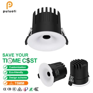 Modern 75mm 12W Indoor LED Spotlight with Stylish Design Small Hole Aluminum Body Anti-Glare Housing Stylish Indoor Spotlights