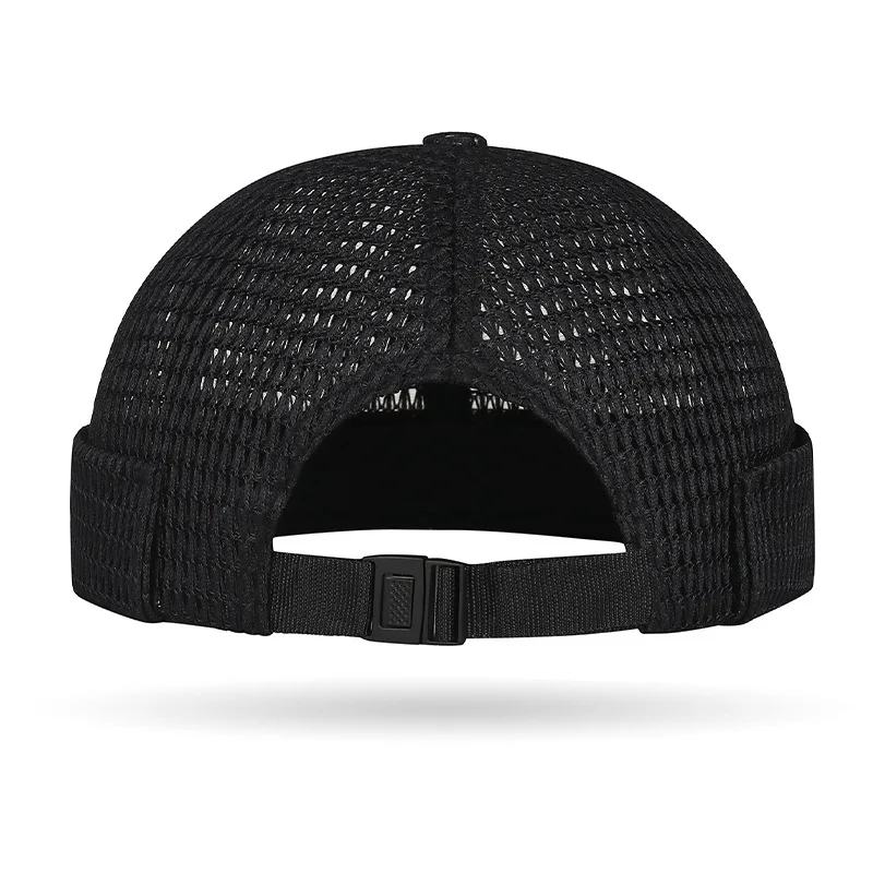 Ecowalson Summer New Arrival Stitched FEWK Leather Label Hollow-out Large-grid Mesh Tang Cap; Breathable 100% Cotton Hip Hop Hat