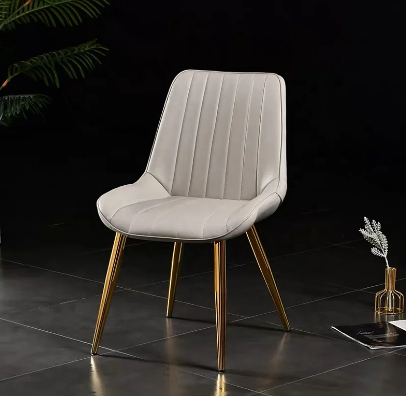 Light Luxury Leather Restaurant Coffee Shop Chair Leisure Comfortable Dining Chair