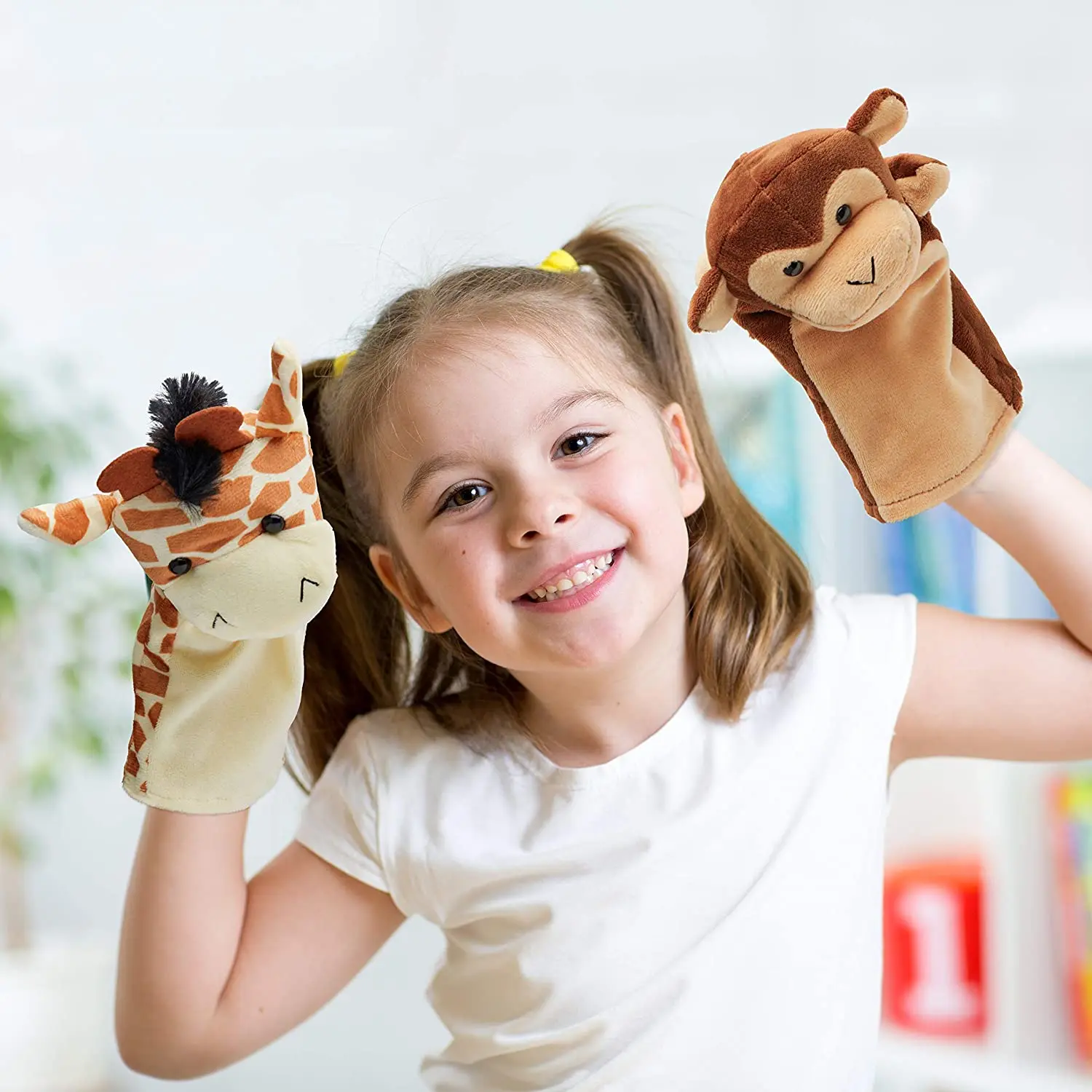 Animal Friends Deluxe Kids Hand Puppets Eco-Friendly Plush Toys