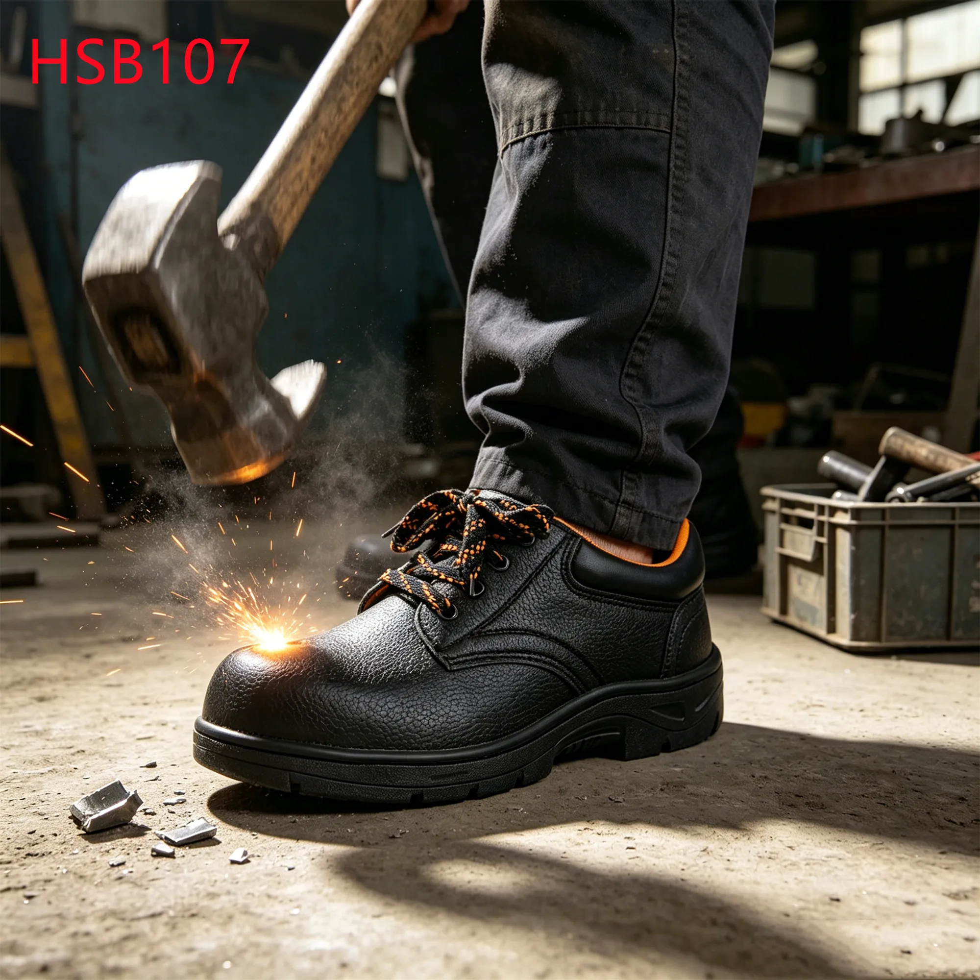 XYM,Kenya Steel Toe/Midsole Insert Hua Sing Safety Shoes Outdoor Welding Chemical-resistant PU/PU Injection Work Boots HSB107
