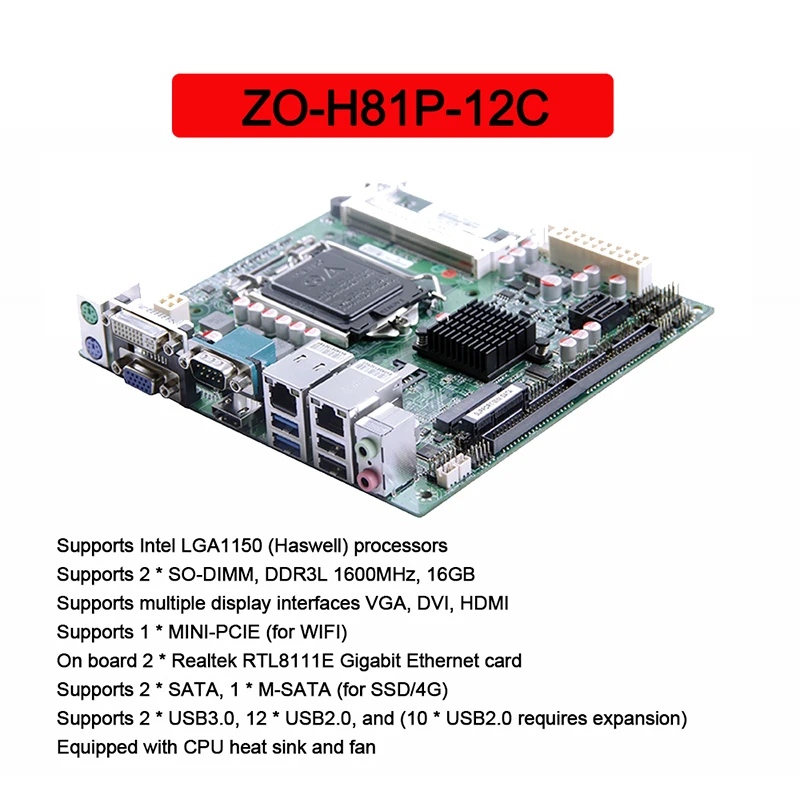 Motherboard Dual Monitor Video Card Hdmi H81 Itx Motherboard Dual