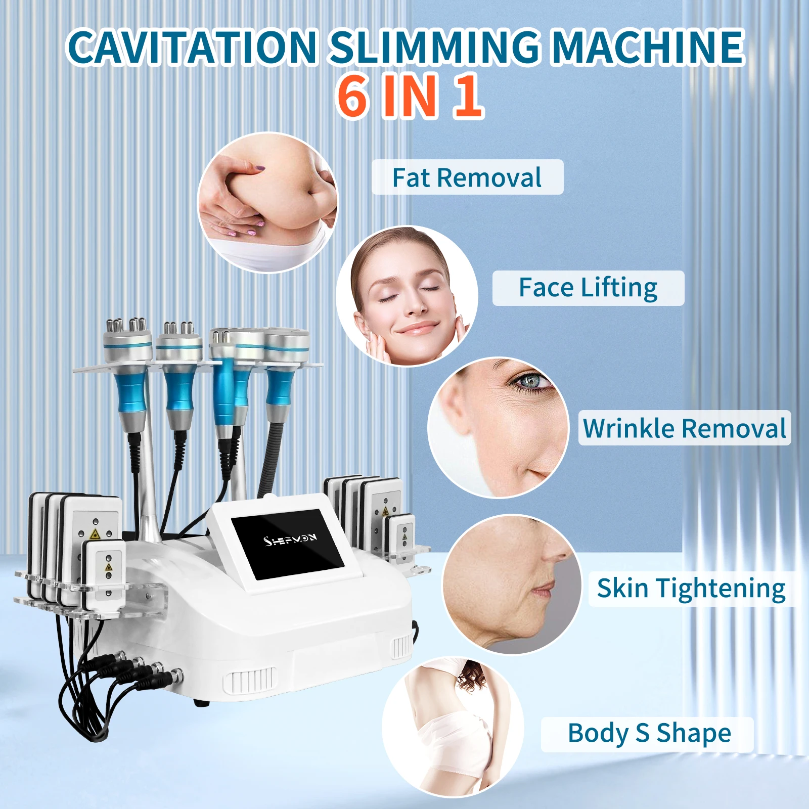 6 In 1 Lipocavitation 80k Fat Cavitation Machine With Fat 40khz