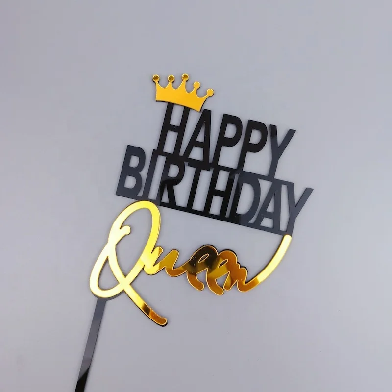 King Queen Prince Princess Acrylic Cake Topper for Birthdays