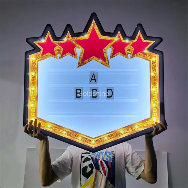 Custom Logo Star Led Message Board Handcrafted Vip Bottle Service Presenter for Nightclub Bar Lounge Party Events