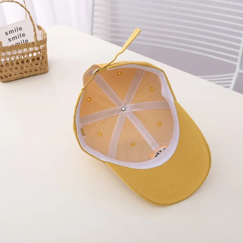 Candy Colours Kids Baseball Cap - 6 Panel Hat with Smile