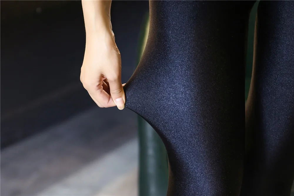 taille haute femmes leggings hiver thermique noir brillant collants épais  épaisseur spandex/nylon respirant maxi standard serti 50